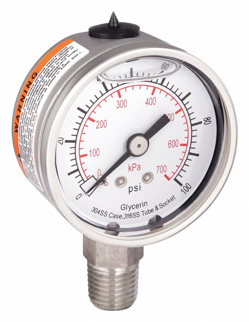 ○圧力計 PRESSURE GAUGE 2セット 0 psi to 100 psi, 2 in Dial, Commercial Pressure Gauge