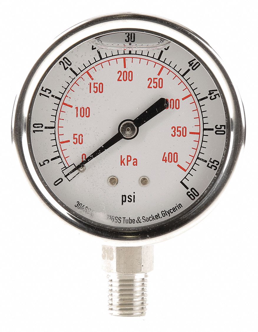 60 PSI 400kPa 3/4” FNPT Connection Assymbly Gas Test Pressure Gauge 60 Pound