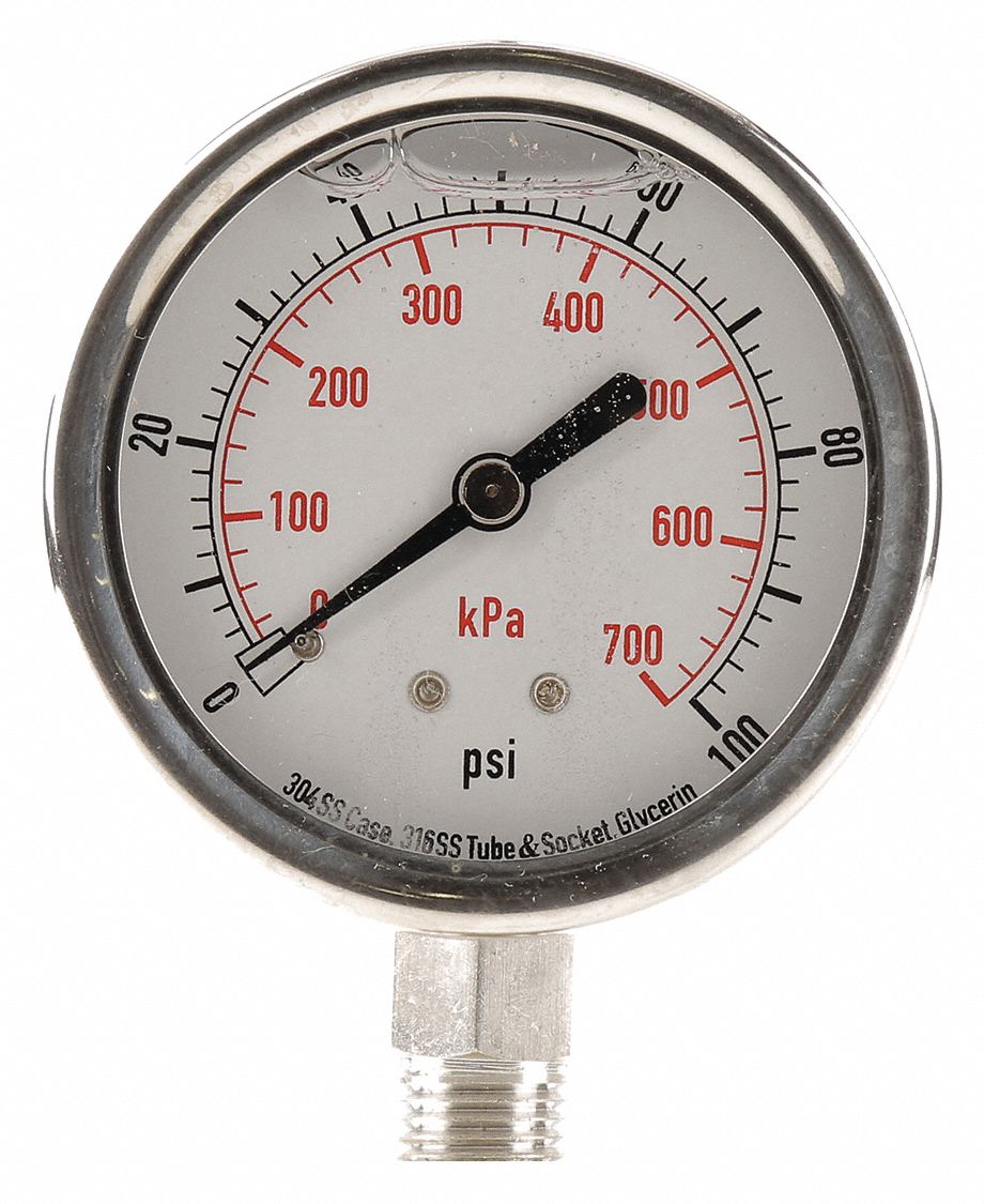 100 psi pressure gauge