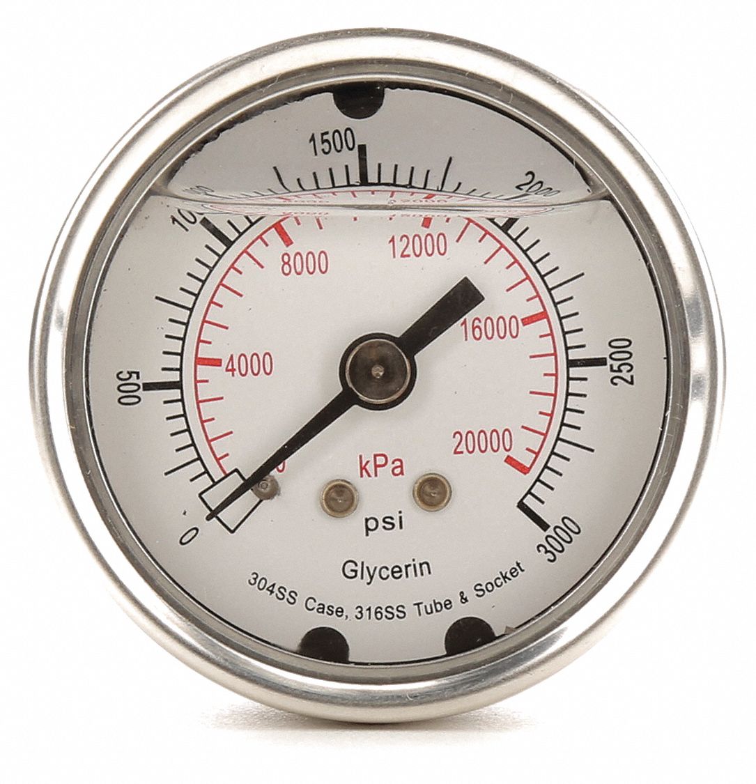 Pressure Gauge,Liquid Filled,2 In 4CFP9 190735502440 eBay