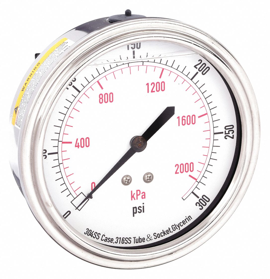 PRESSURE GAUGE,FILLED,3 1/2 IN,300P