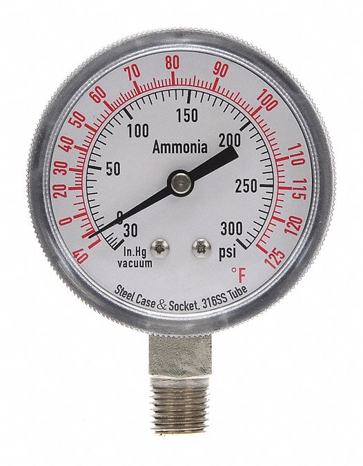 COMPOUND GAUGE,AMMONIA,2 1/2 IN,300