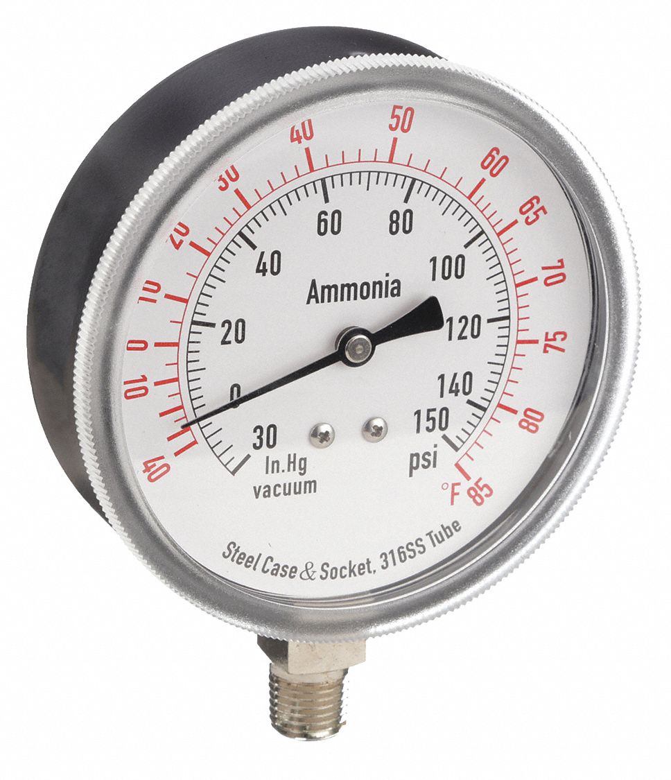 COMPOUND GAUGE,AMMONIA,3 1/2 IN,150