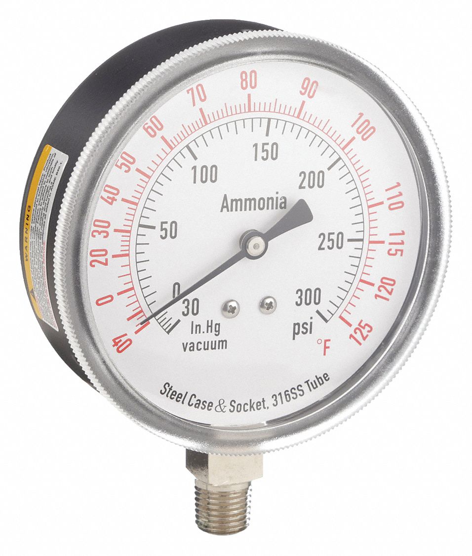 COMPOUND GAUGE,AMMONIA,3 1/2 IN,300