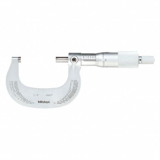 MITUTOYO, Inch, 1 in to 2 in Range, Mechanical Outside Micrometer ...