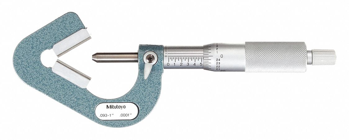 DIGITAL V-ANVIL MICROMETER, MECHANICAL, 0.09 IN TO 1 IN RANGE