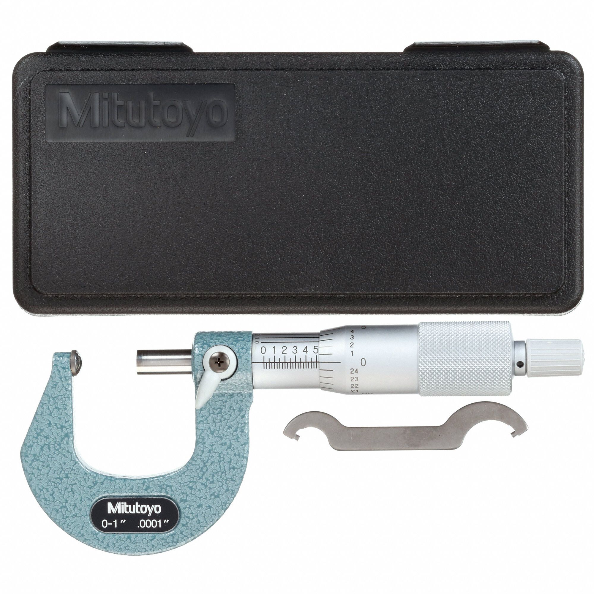 MITUTOYO Round Anvil Micrometer, Vernier Operation, 0 to 1 in Range, 0.