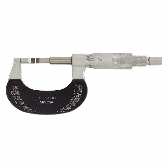 MITUTOYO Digital Blade Micrometer, Operation Type Mechanical, Range 0