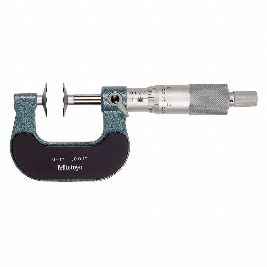 MITUTOYO Digital Disc Micrometer, Operation Type Mechanical, Range 0 in