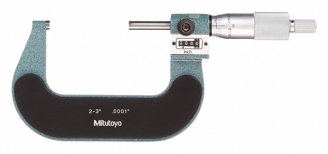 DIGIT COUNTER OUTSIDE MICROMETER, INCH, 2 IN TO 3 IN RANGE, +/-001 IN ACCURACY