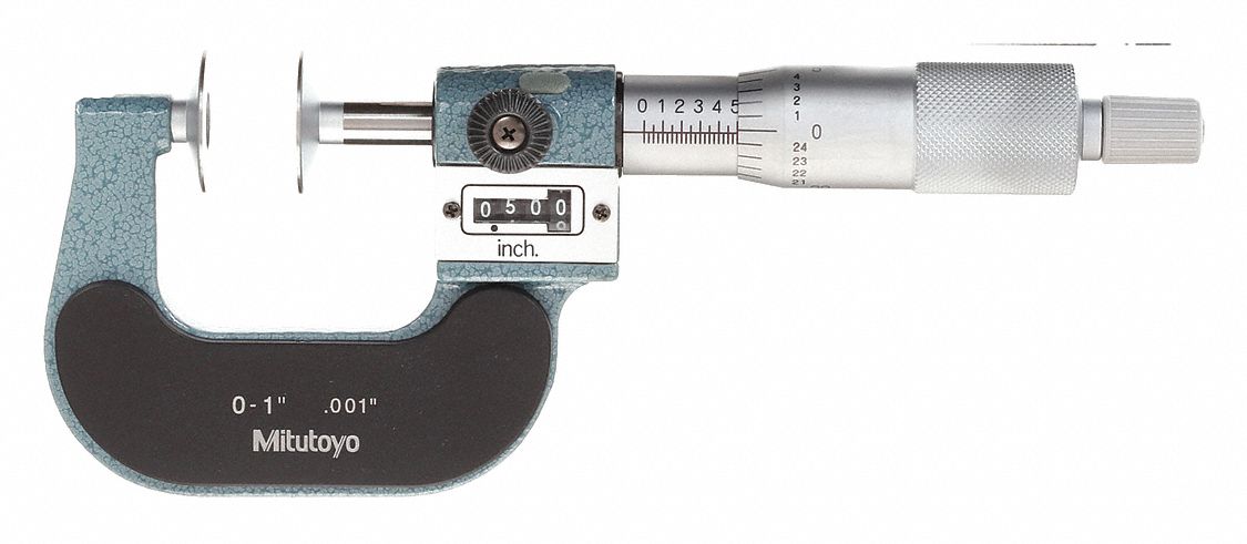 DIGITAL DISC MICROMETER, MECHANICAL, 0 IN TO 1 IN RANGE, INCH