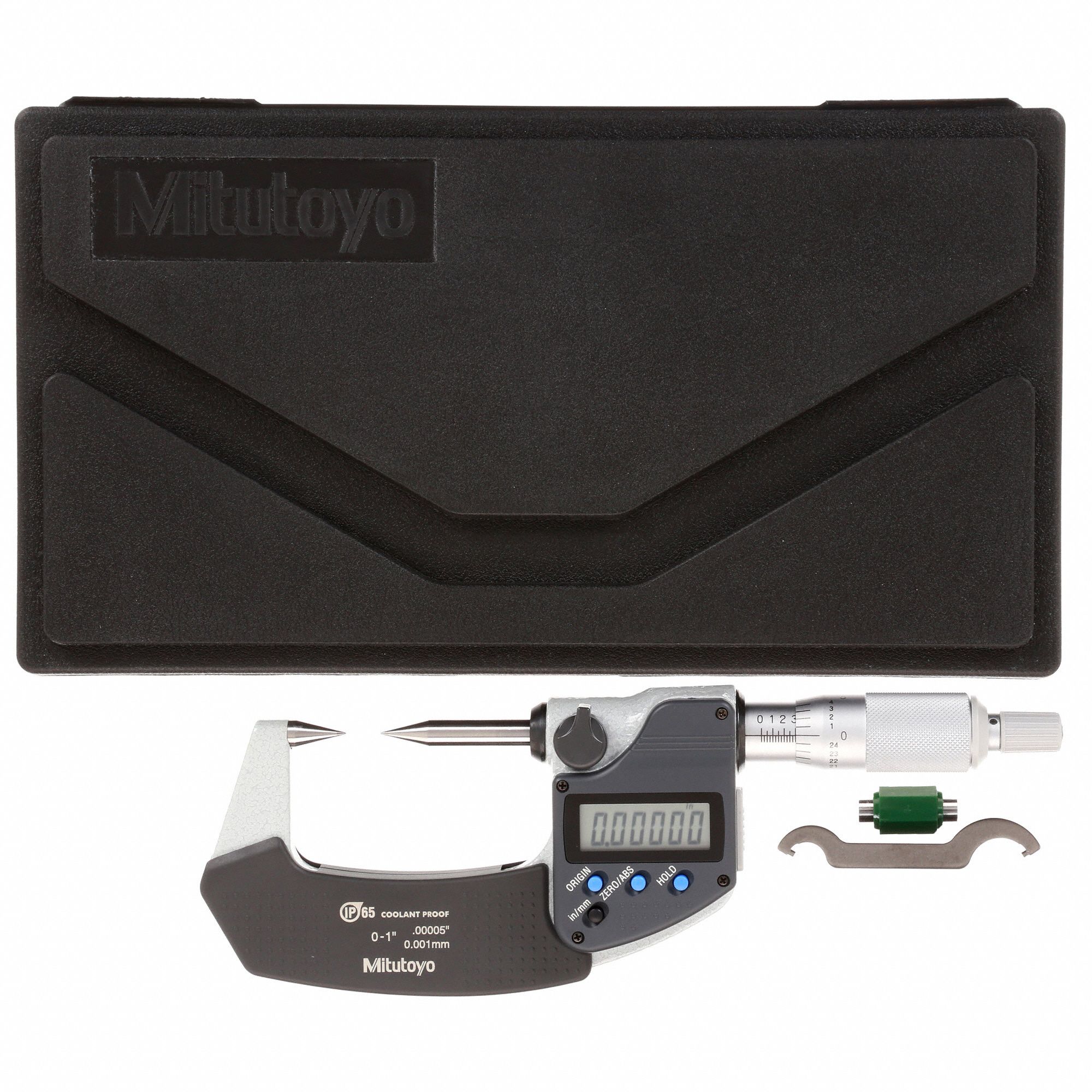 MITUTOYO Digital Point Micrometer, Operation Type Digital, Range 0 in