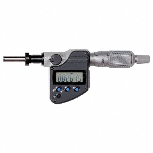 MITUTOYO Digital Micrometer Head, Range 0 in to 1 in, 0 mm to 25.4 mm ...