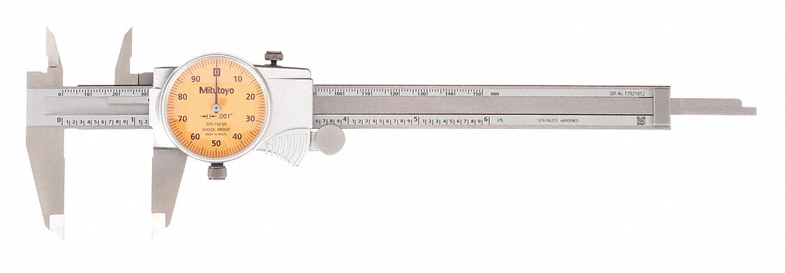 DIAMETER CALIPER, 0 TO 6 IN RANGE, +/-01 IN ACCURACY, 01 IN DIAMETER GRADUATION, 4-WAY