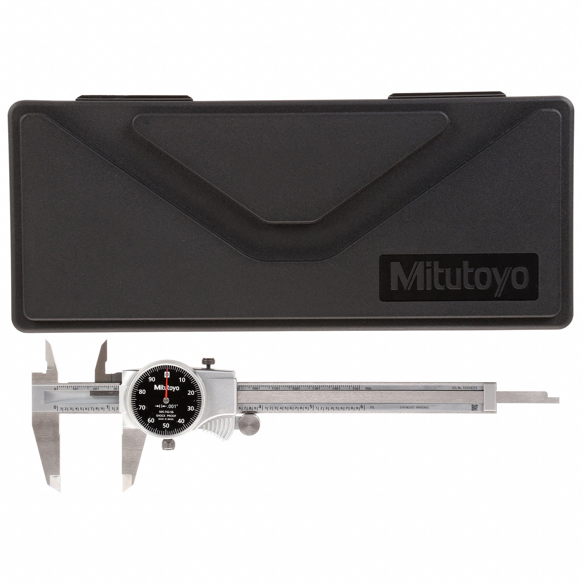 MITUTOYO Dial Caliper 0 in to 6 in Range, +/0.001 in Accuracy, 0.001