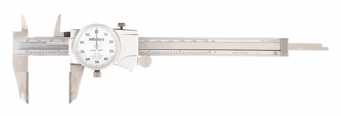 DIAMETER CALIPER, 0 TO 6 IN RANGE, +/-01 IN ACCURACY, 01 IN DIAMETER GRADUATION, 4-WAY