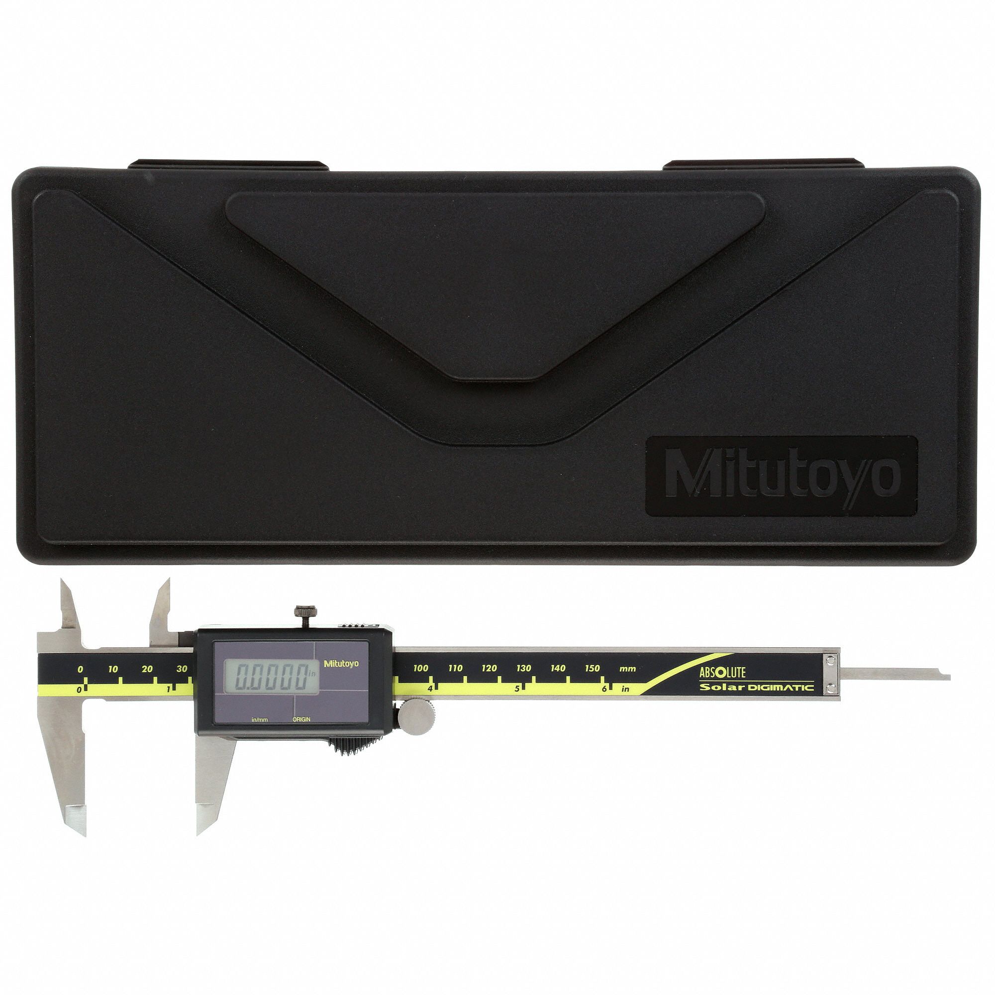 MITUTOYO SolarPowered Digital Calipers, Range 0 in to 6 in, 0 mm to