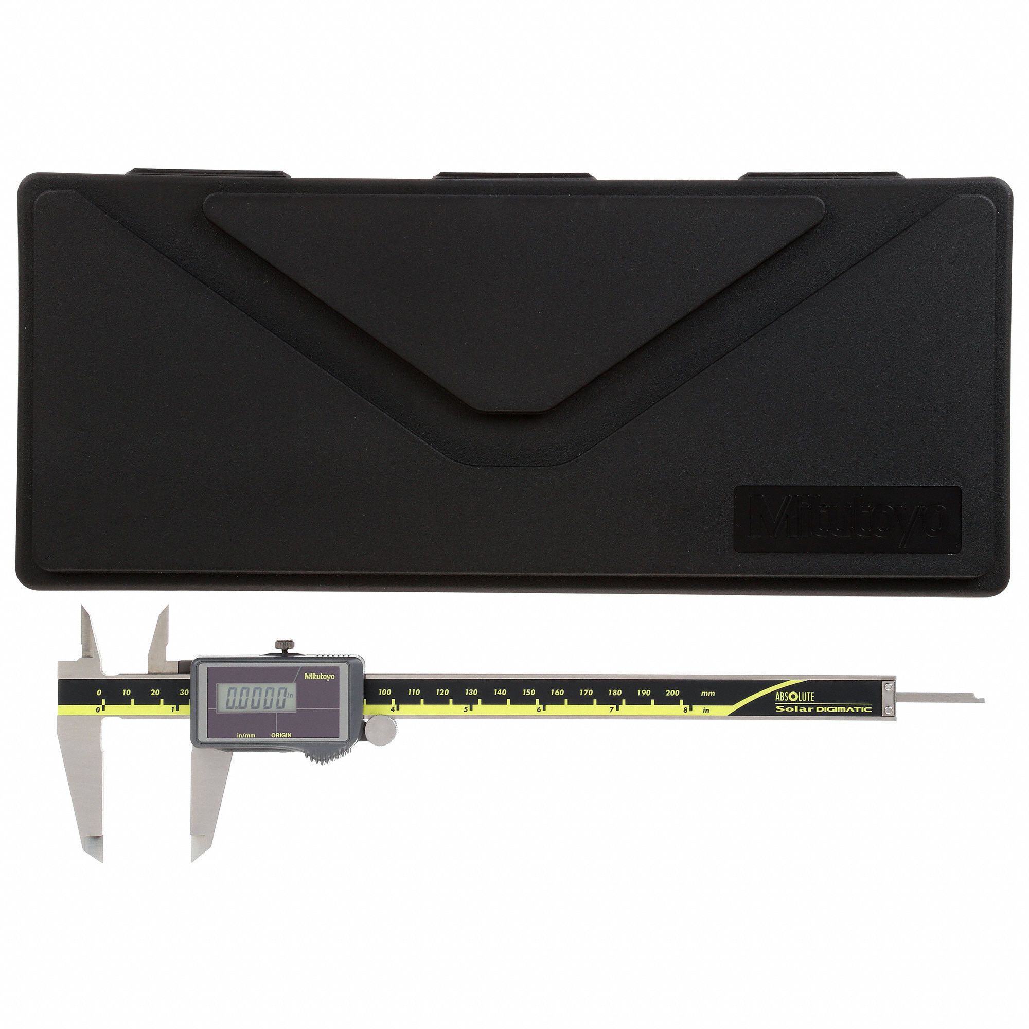 MITUTOYO SolarPowered Digital Calipers, Range 0 in to 8 in, 0 to 200