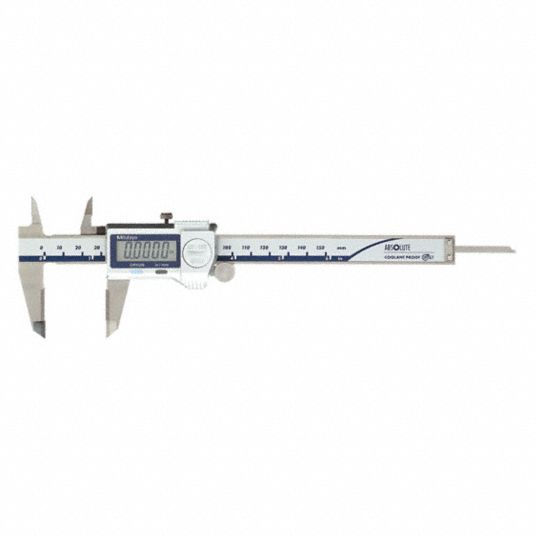 MITUTOYO, 0 in to 6 in/0 to 150 mm Range, IP67, 4-Way Digital Caliper ...