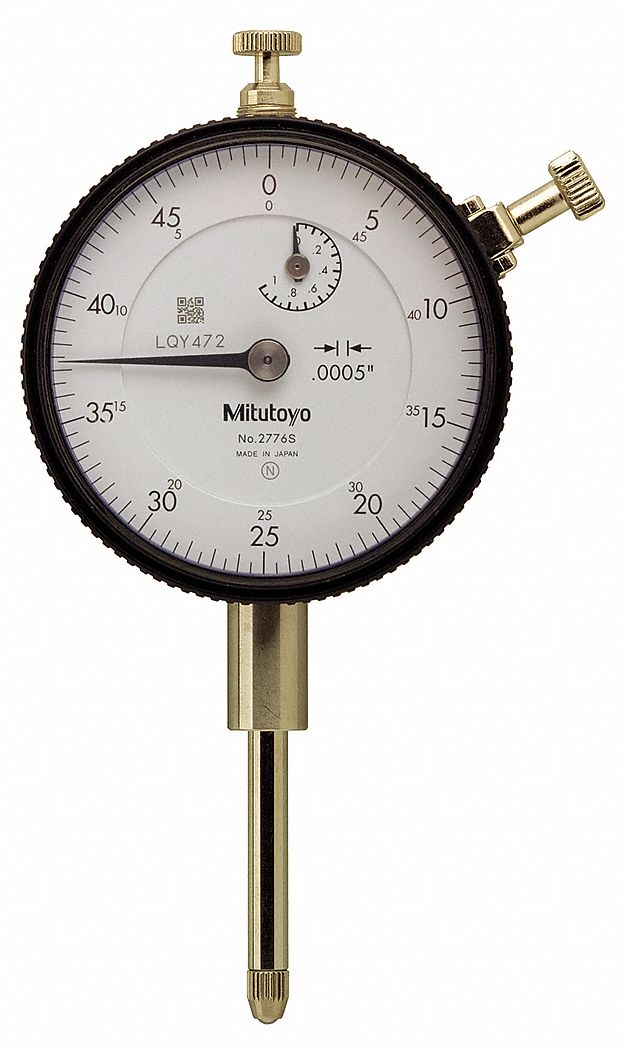 Dial Indicator - Lug Back, Range 0 in to 1 in, Back Type Lug, Reading  Continuous