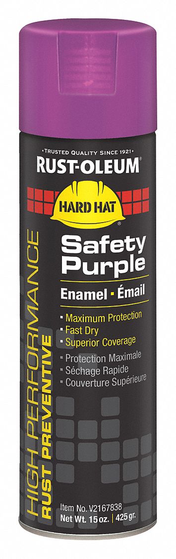 Rust-Oleum | Industrial Choice Enamel Spray Paint: Safety Purple, Gloss, 16 oz - Indoor & Outdoor, Use on Drums, Equipment & Color Coding