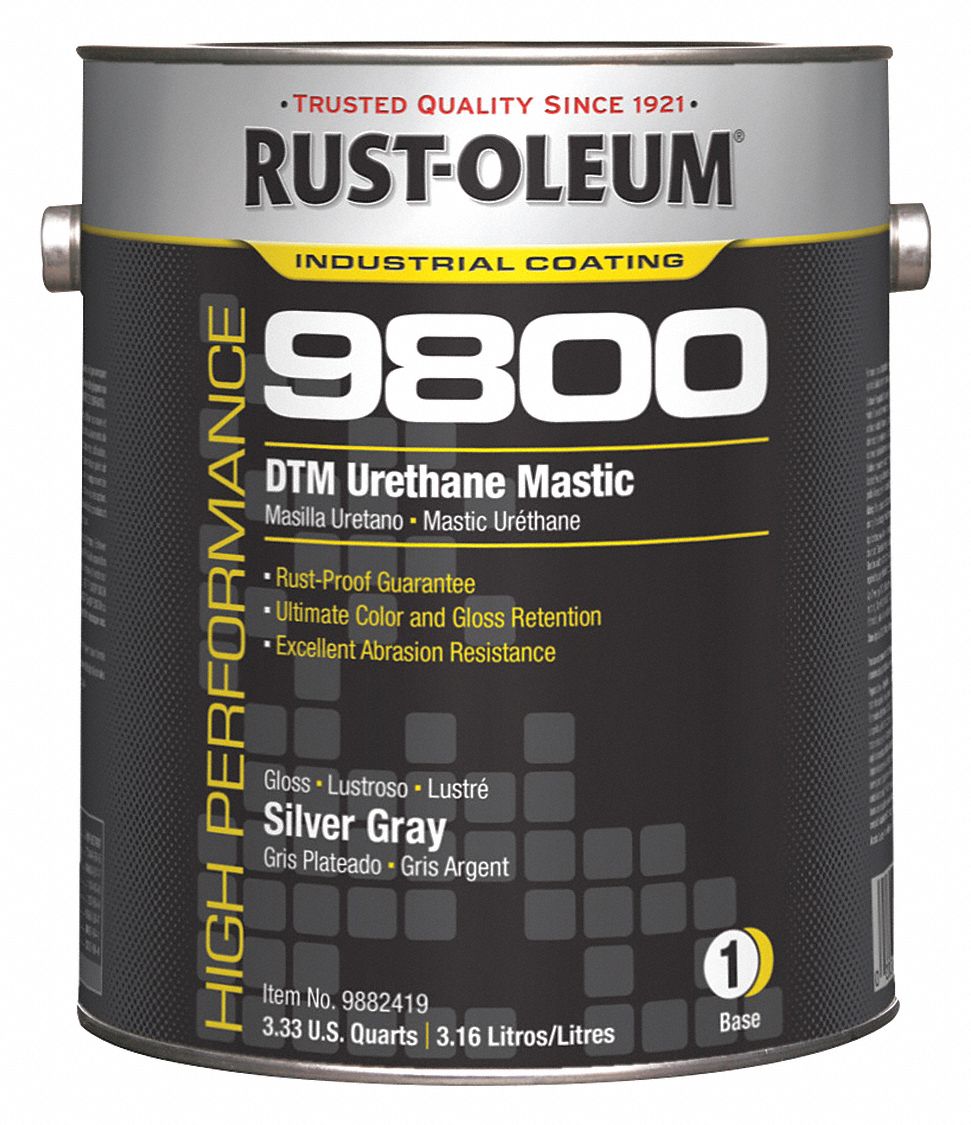 RUSTOLEUM Silver Gray Urethane Finish, High Gloss Finish, 160 to 280