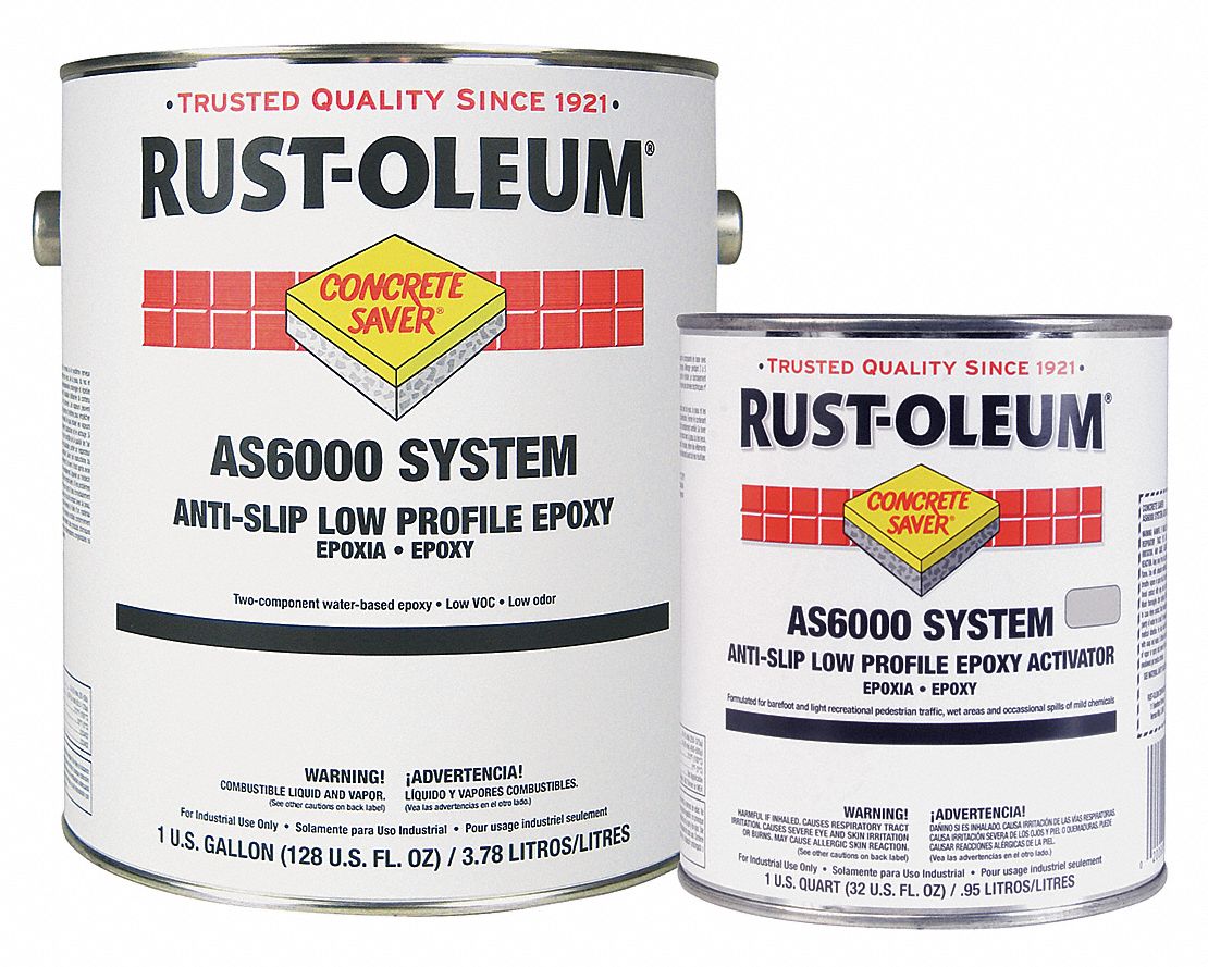 RUSTOLEUM Flat Polyamine Epoxy AntiSlip Floor Coating, Navy Gray, 1