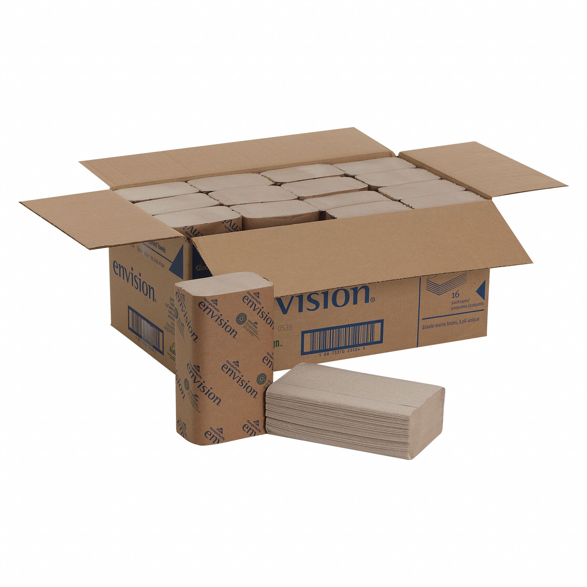 Paper Towel Sheets Brown, 9 1/4 in Sheet Wd, 10 1/4 in