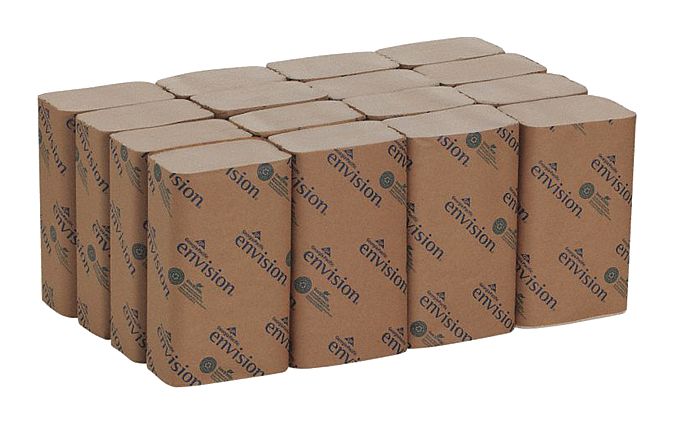 Paper Towel Sheets: Brown, 9 1/4 in Sheet Wd, 10 1/4 in Sheet Lg, 250 Sheets, 16 PK