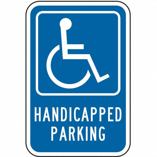 18 in x 12 in Nominal Sign Size, Aluminum, Handicap Parking Sign ...