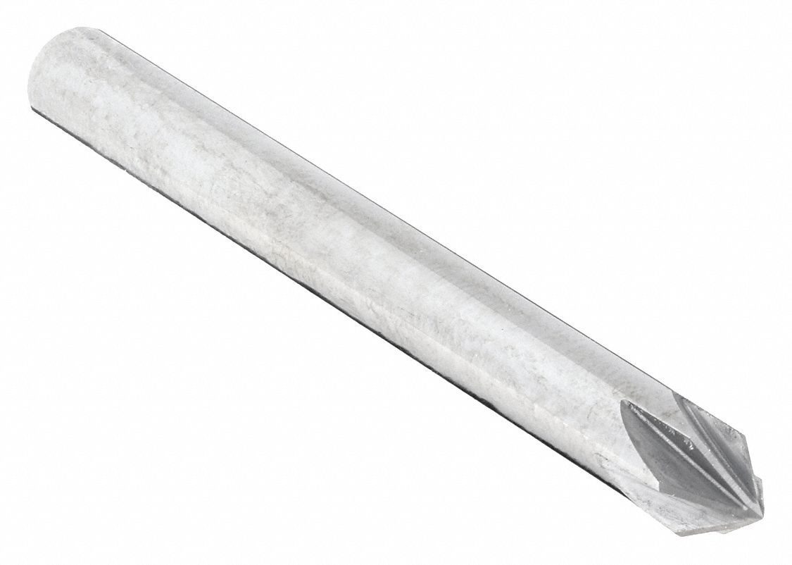 Countersink: 1/2 in Body Dia., 1/4 in Shank Dia., Bright (Uncoated) Finish, 2 in Overall Lg