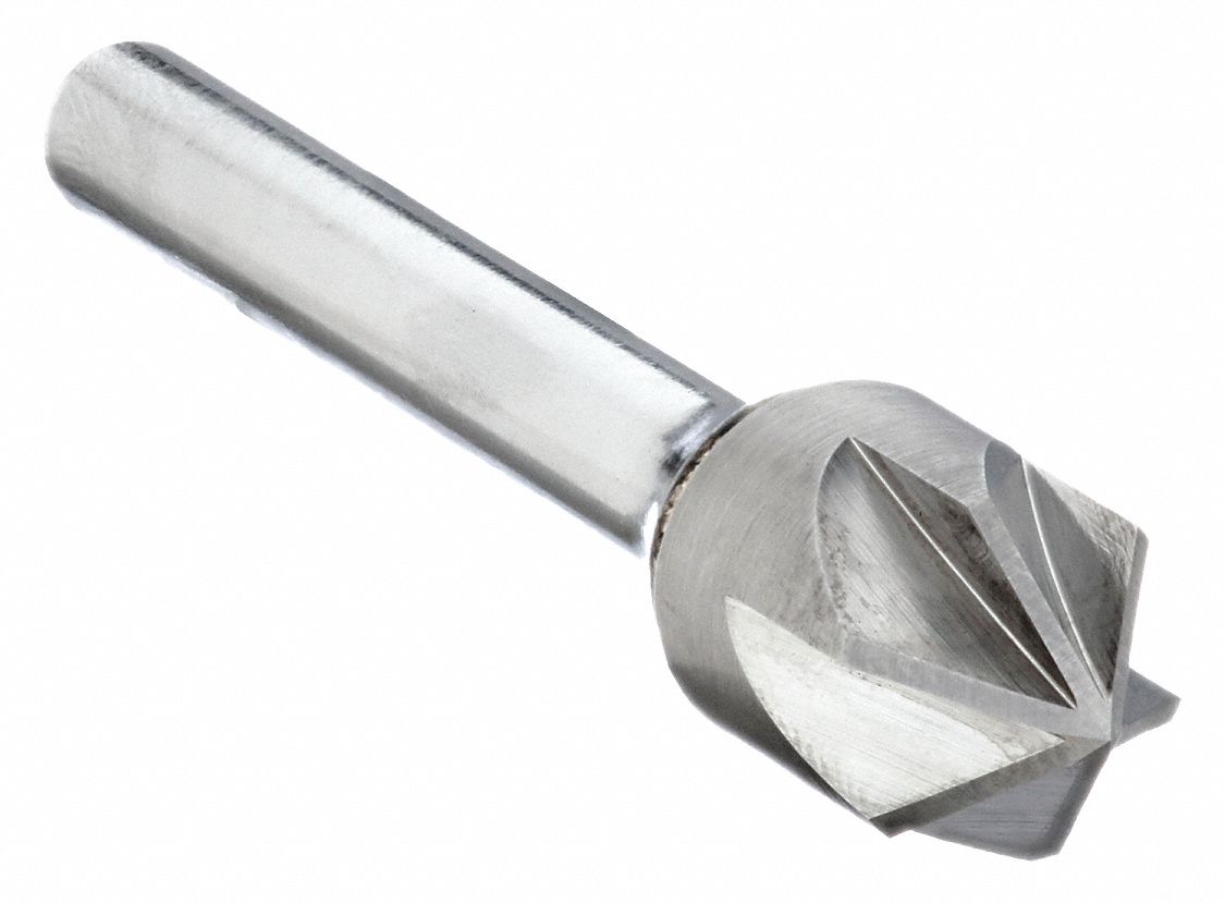 Countersink: 1 1/2 in Body Dia., 3/4 in Shank Dia., Bright (Uncoated) Finish, Carbide