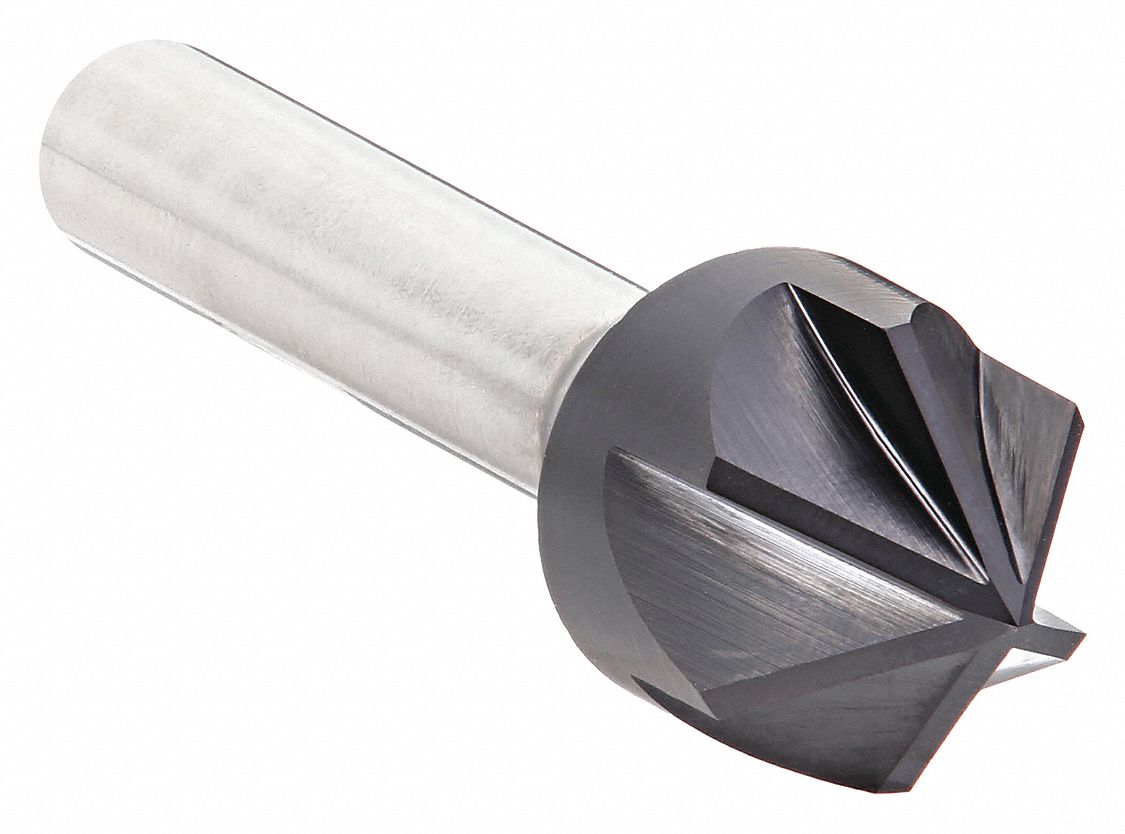 Countersink: 1 1/4 in Body Dia., 1/2 in Shank Dia., TiAlN Finish, 3 in Overall Lg, Carbide