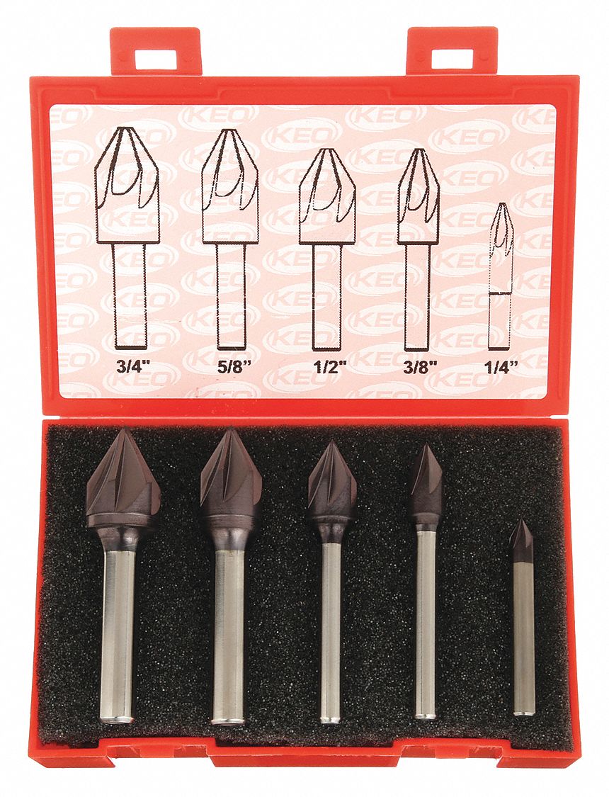 KEO, Carbide, TiAlN Finish, Countersink Set 4CKF555790TiALN Grainger