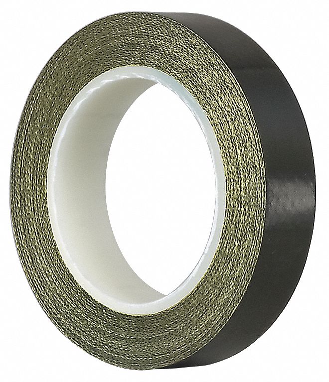 CLOTH TAPE, PTFE SLICK SURFACE GLASS CLOTH TAPE, BLACK, 2 IN X 18 YD, 5 MIL, SILICONE