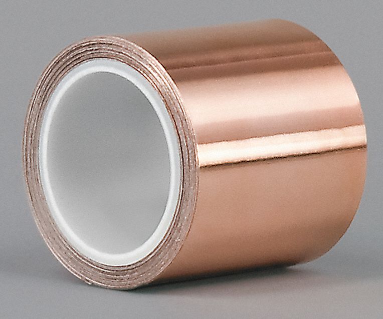 3M Tape Backing Material Copper, Number of Adhesive Sides 1, Shielding Foil Tape 15C8281194