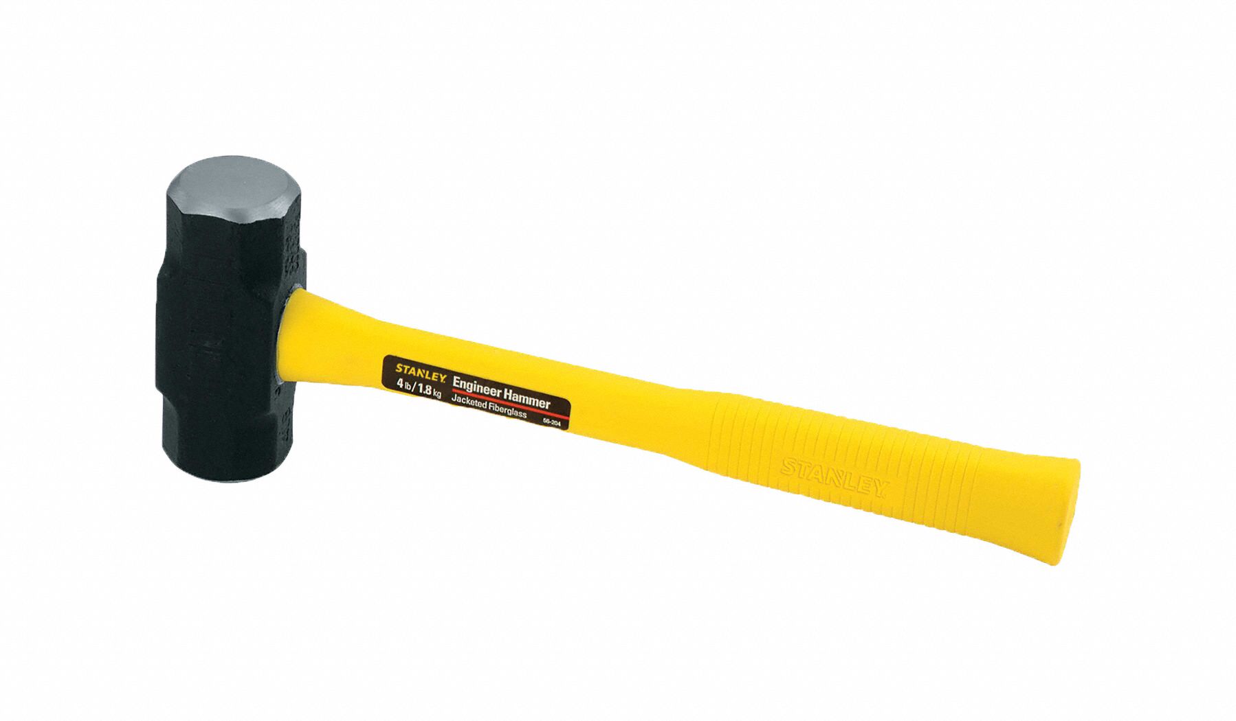 STANLEY Steel Engineering Hammer Fiberglass Handle, 4 lb Head Wt, 1 7/8 in Dia, 14 in Overall