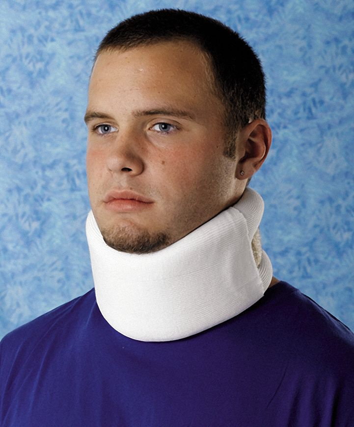 GRAINGER APPROVED Cervical Collar, XS Size, White, Foam, 13 in Length, 3 in Height, Hookand