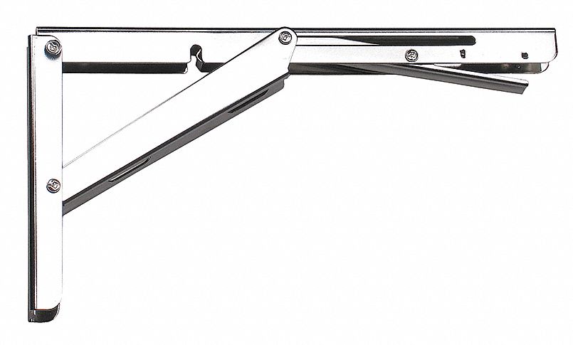 SUGATSUNE Adjustable Folding Bracket: 304 Stainless Steel, 330 lb Load  Capacity (Lb.), 12-1/32 in