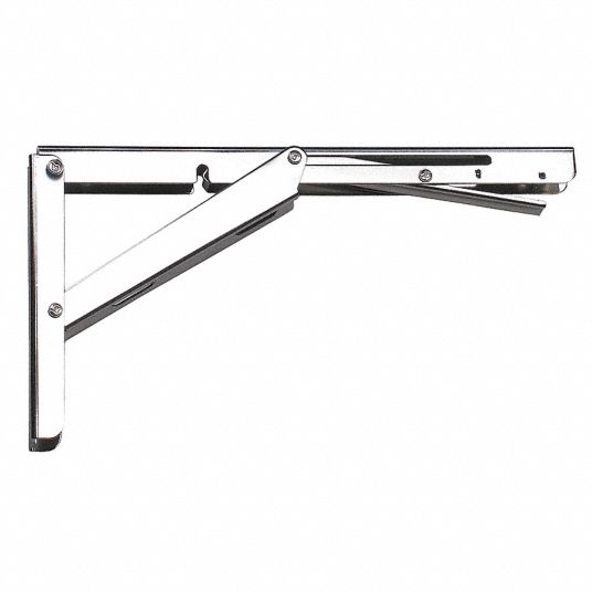 SUGATSUNE Adjustable Folding Bracket: 304 Stainless Steel, 330 lb Load  Capacity (Lb.), 12-1/32 in