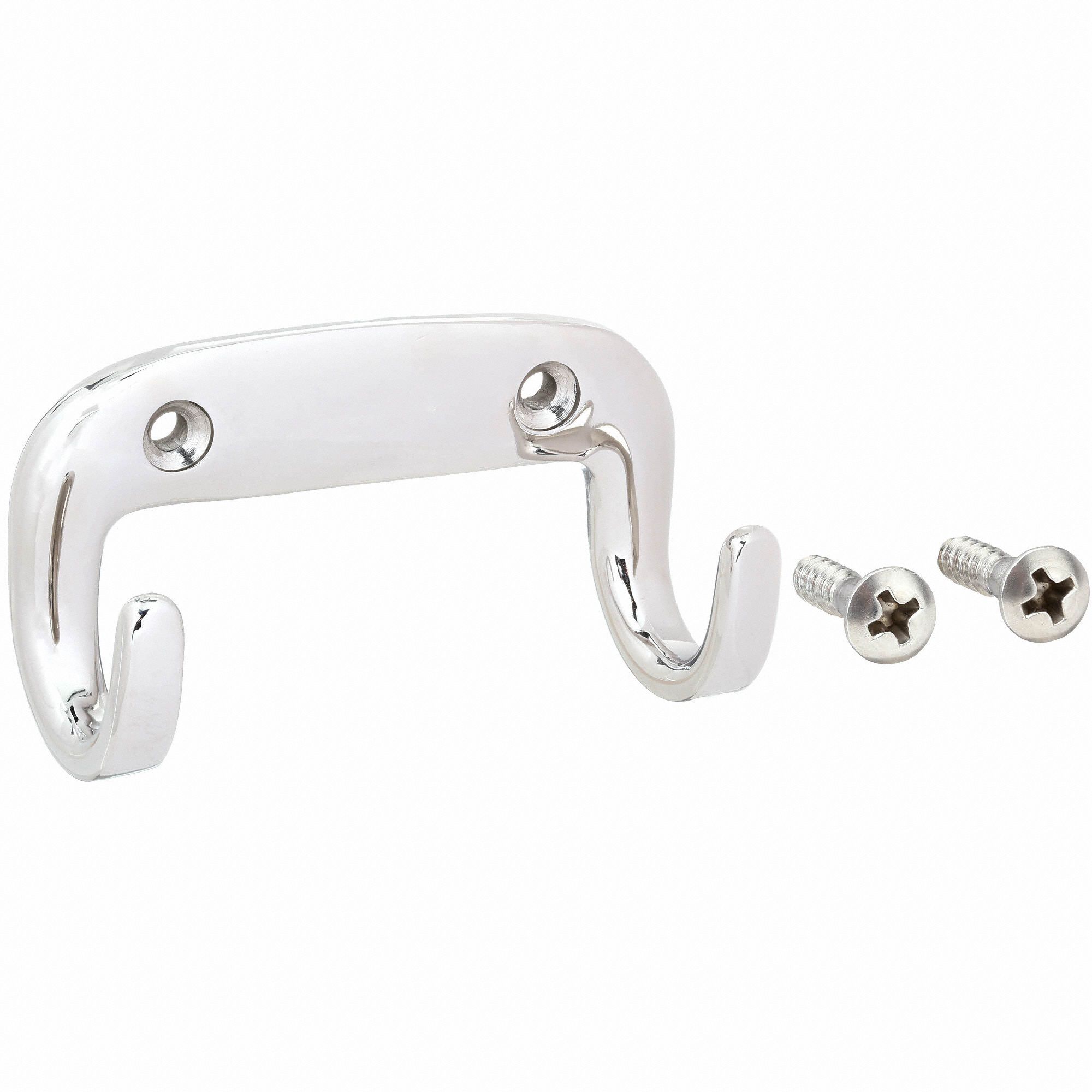 SUGATSUNE Screw Mount Utility Hook, 2 Hook(s), Stainless Steel, 1 EA 4CRU74CRU7 Grainger