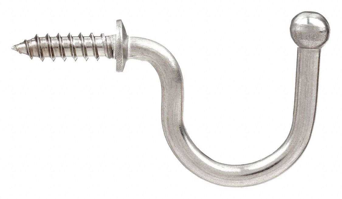 WIRE HOOK,LOAD RATED,304 SS,PK 5