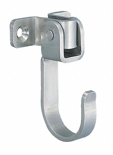 SUGATSUNE 4CRY2 Swing Hook, Silver, SS, 1 1/4 in D 4CRY2