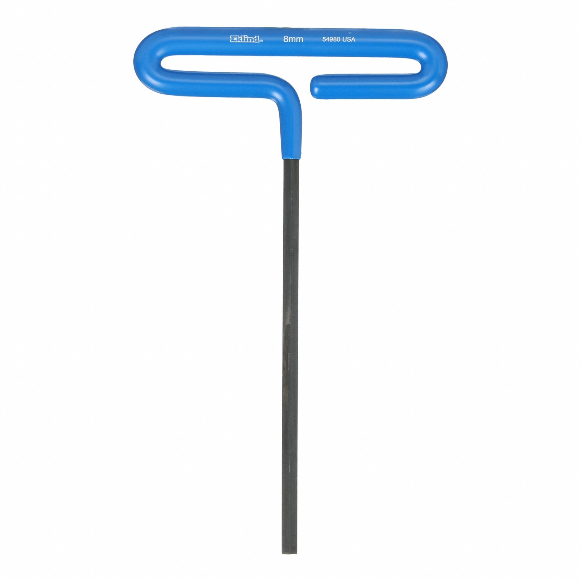 Hex Key: 0 Ball Ends, 8 mm Tip Size, Metric, Long, Alloy Steel, Black Oxide, 9 in Long Arm Lg