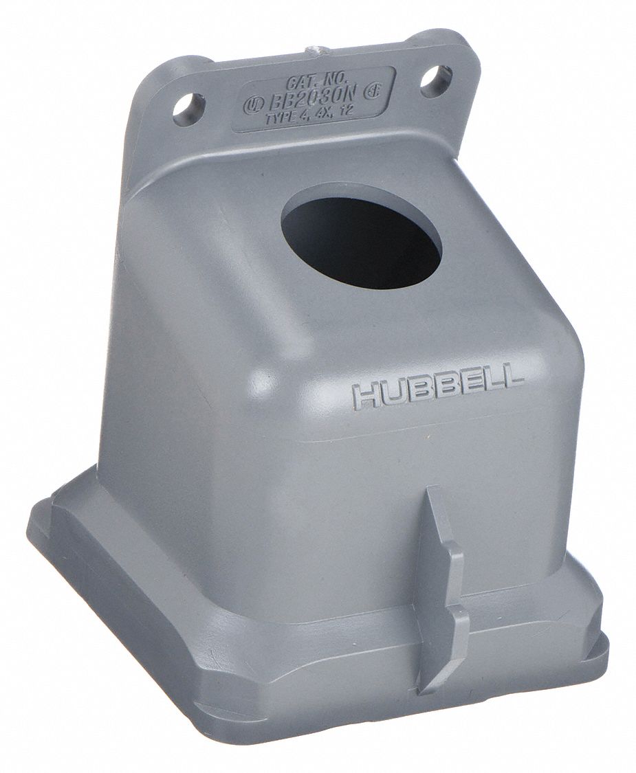 ANGLE BACK BOX, 20/30 A, DEAD END, 1 IN HUB DIAMETER, THERMOPLASTIC