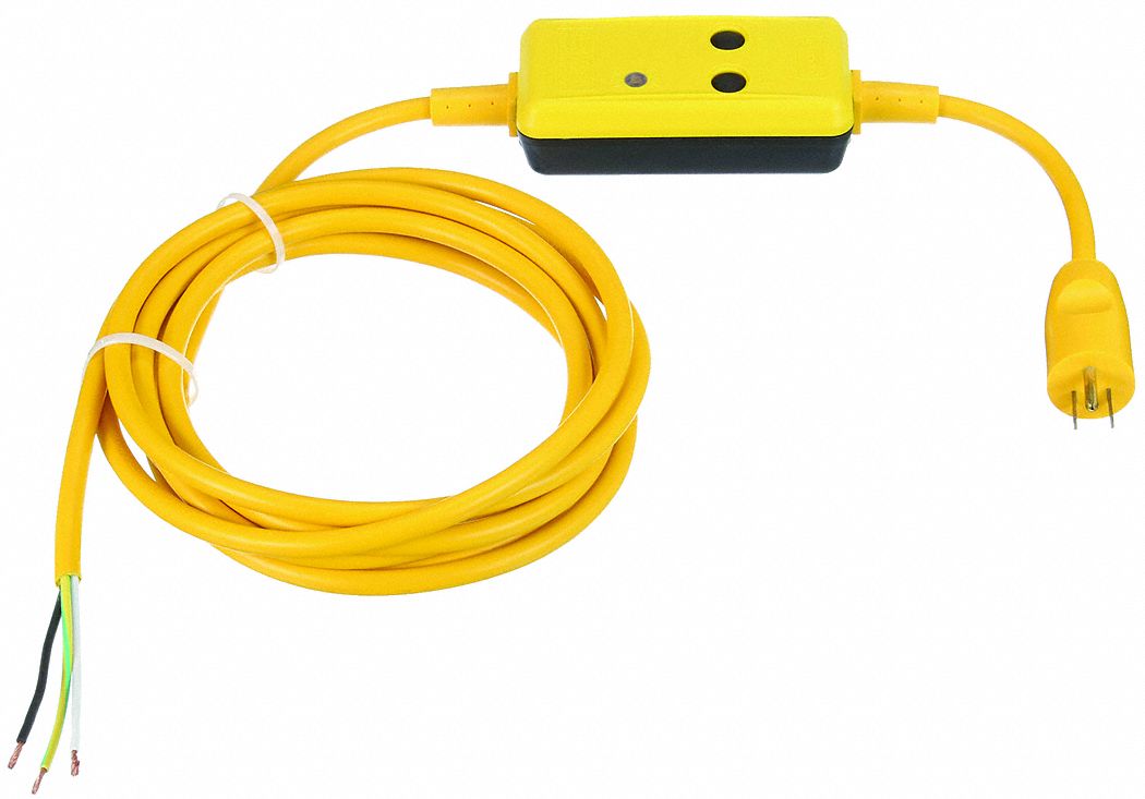 HUBBELL WIRING DEVICE-KELLEMS, Manual Reset, 15 ft Lg, GFCI - 4CT55 ...