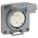 WATERTIGHT LOCKING RECEPTACLE, L15-20R, NON-FLANGED, 20 A, 250V AC, 3 POLES, GREY, SHROUDED, 1 GANG