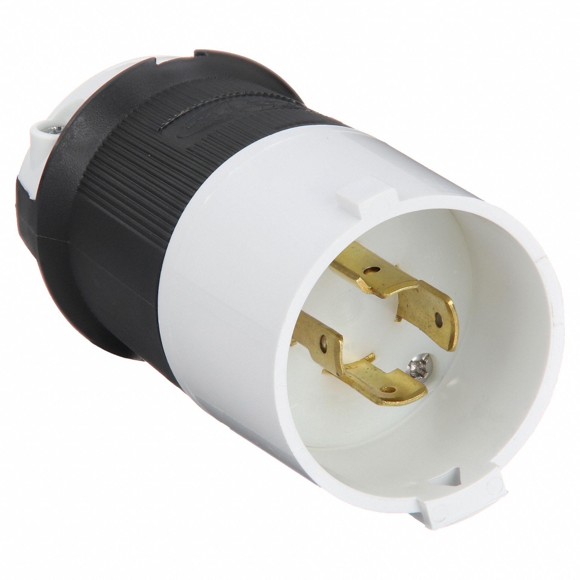 LOCKING PLUG, L15-20P, 250V AC, 20 A, 3 POLES, BLACK/WHITE, SCREW TERMINALS, SHROUDED