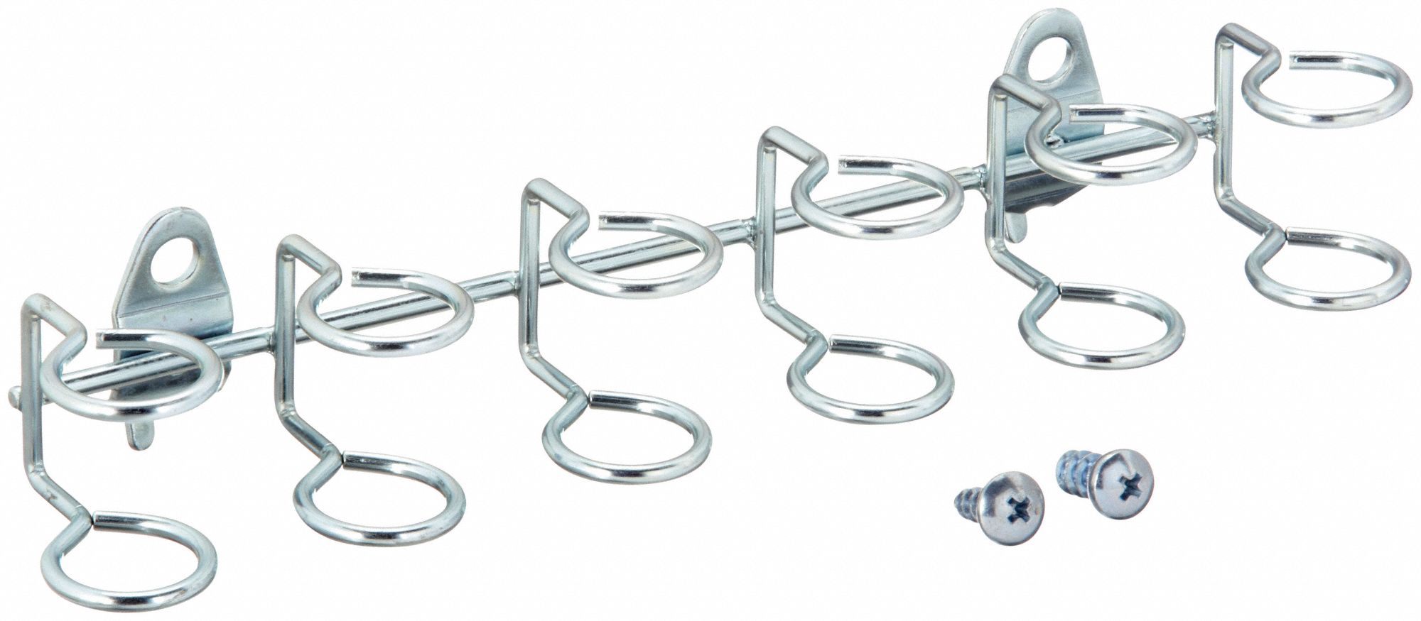 Multi-Ring Tool Holder: 1/8 in_1/4 in Peg Hole, For 1 in Pegboard Hole Spacing, 2 PK