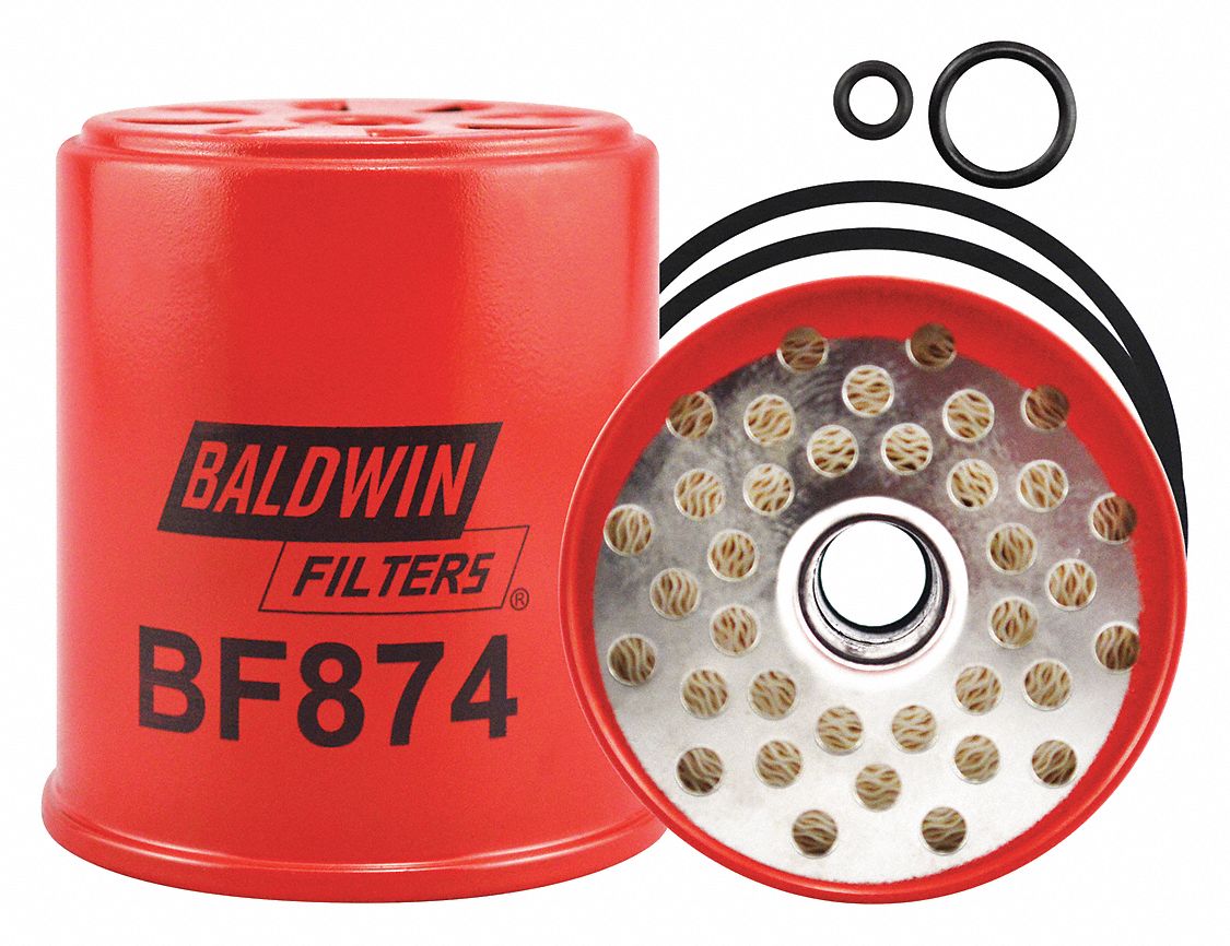 Fuel Filter: Spin-On, 3 1/2 in Outside Dia, 3/4 in Inside Dia, Cellulose